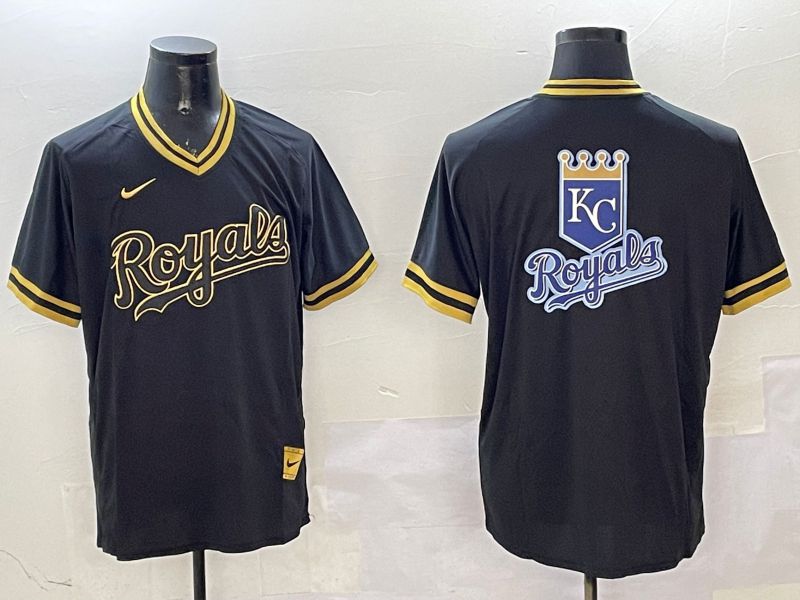 Men Kansas City Royals Blank Black Gold Game 2025 Nike MLB Jersey style 2->new york mets->MLB Jersey